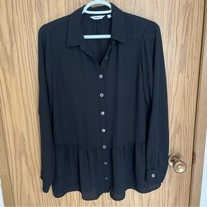 Black peplum blouse